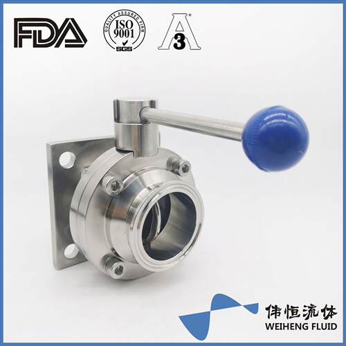 卫生级单边法兰蝶方型法兰单边阀阀快装蝶阀不锈钢蝶边单法661兰