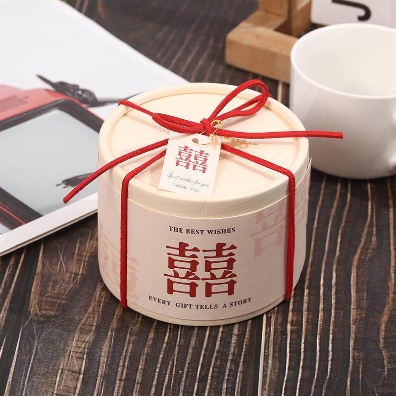 蒸蒸日上糖果盒子中式创意婚庆小蒸笼喜糖空盒喜茶盒满月宴桌糖盒