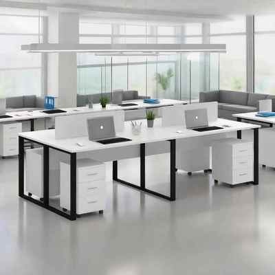 职员办公桌椅组合简约现代办公室员工位四人位电脑桌办公桌椅套装