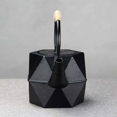 1200ml菱形壶煮水泡茶手工铸铁壶家用养生茶壶生铁壶铁茶壶装饰壶