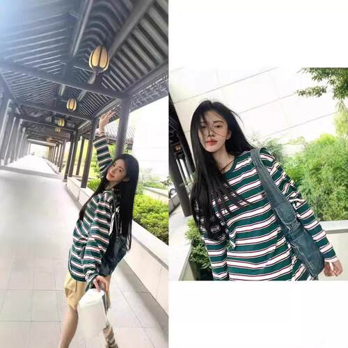 Women's Striped Round Neck Short Sleeve Casual Daily Top