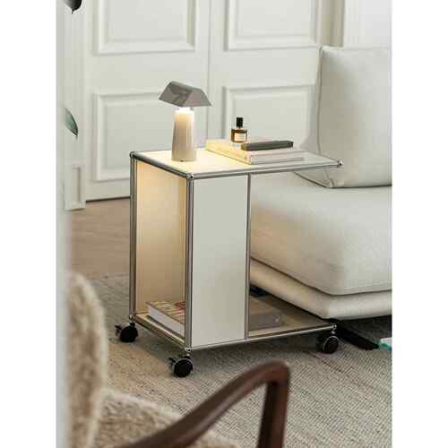 UnicaFurn模块可移动沙发边几小桌子客厅ins简约中古不锈钢小推车