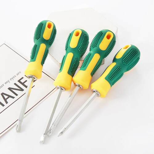 4-inch Phillips screwdriver with burr handle, flathead screw