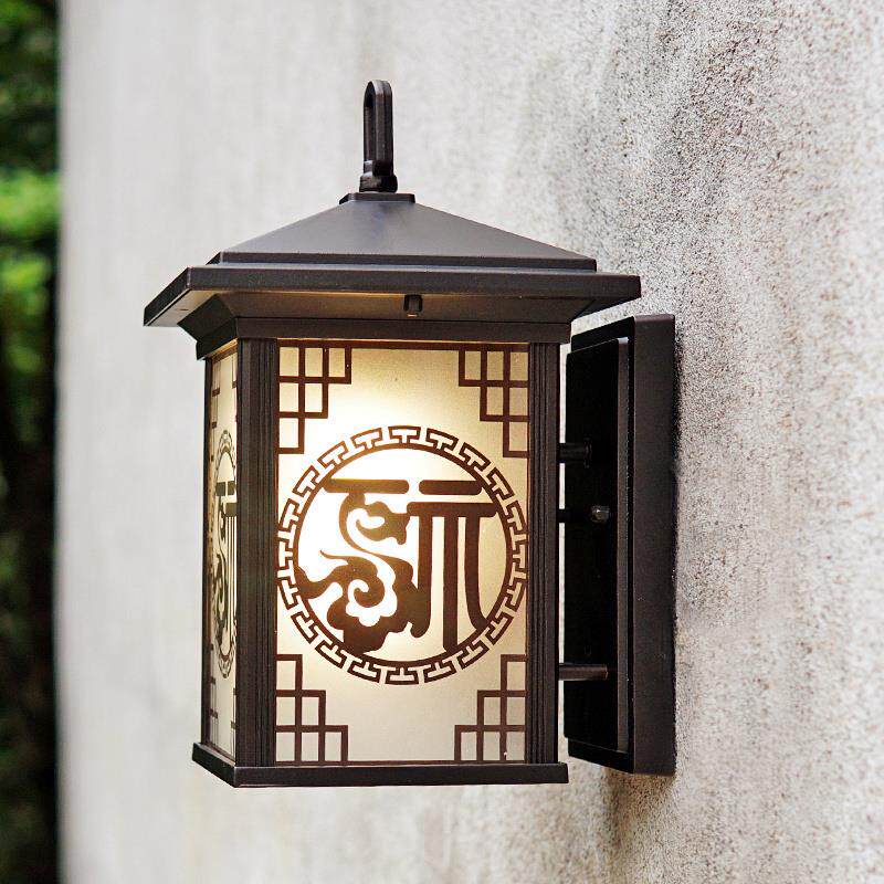 中式壁灯户外防水新中式仿古复古墙灯别墅围墙大门阳台室外庭院灯
