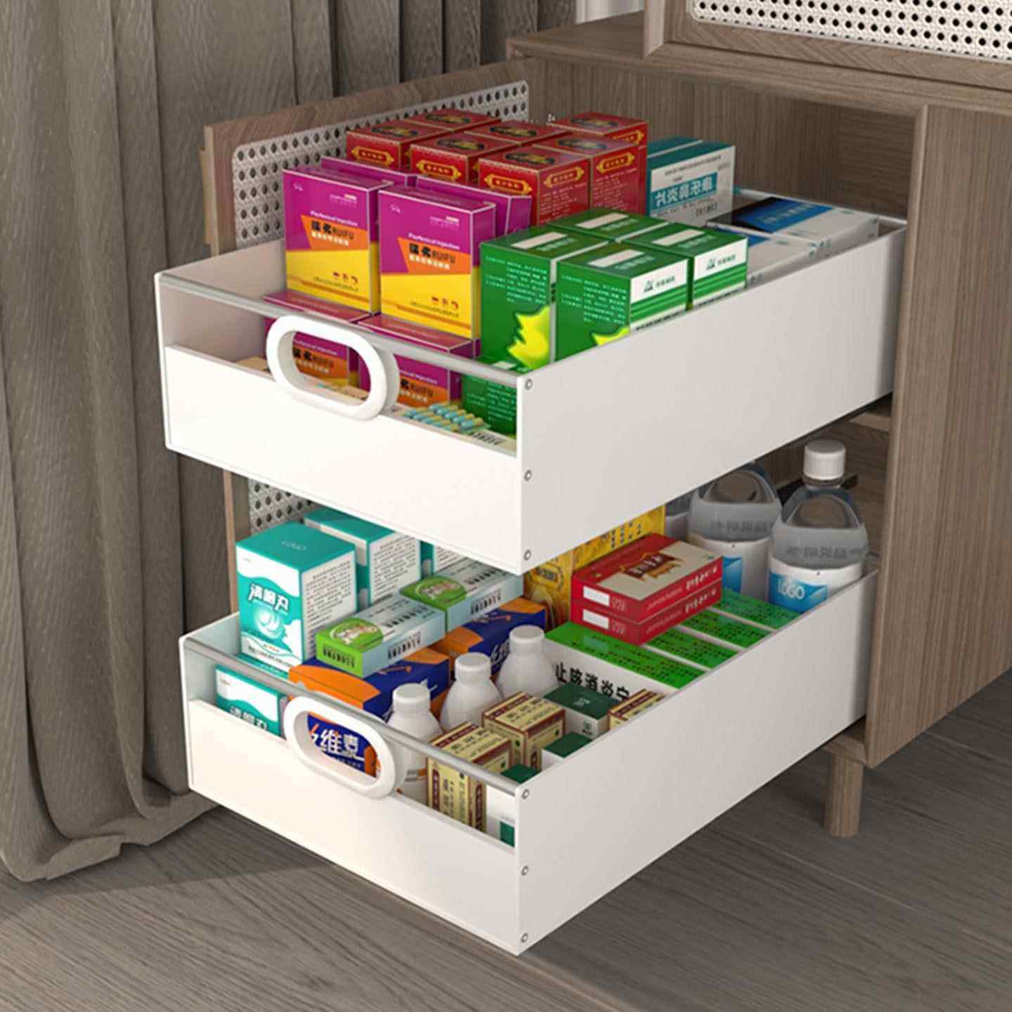 新款加高收纳盒书柜改造带轨道拉篮自制抽拉滑轨托盘环保塑料抽屉,全屋定制,轻定制书柜,淘宝优惠券,粉丝福利购,淘宝优惠卷
