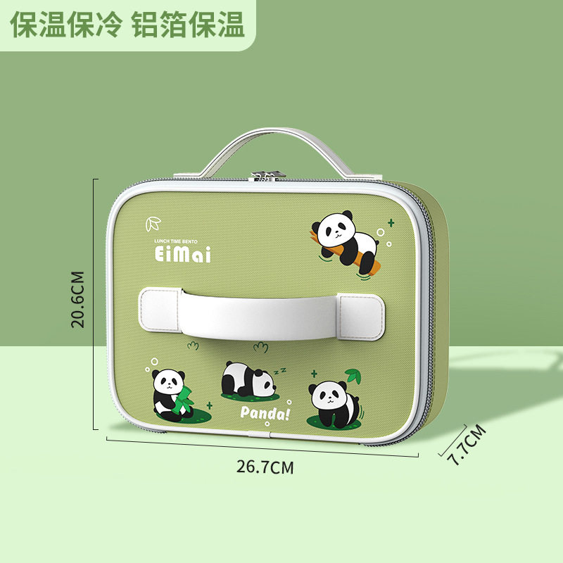 儿童饭盒袋小学生专用长方形便当包防水防油保温袋手提包帆布女孩