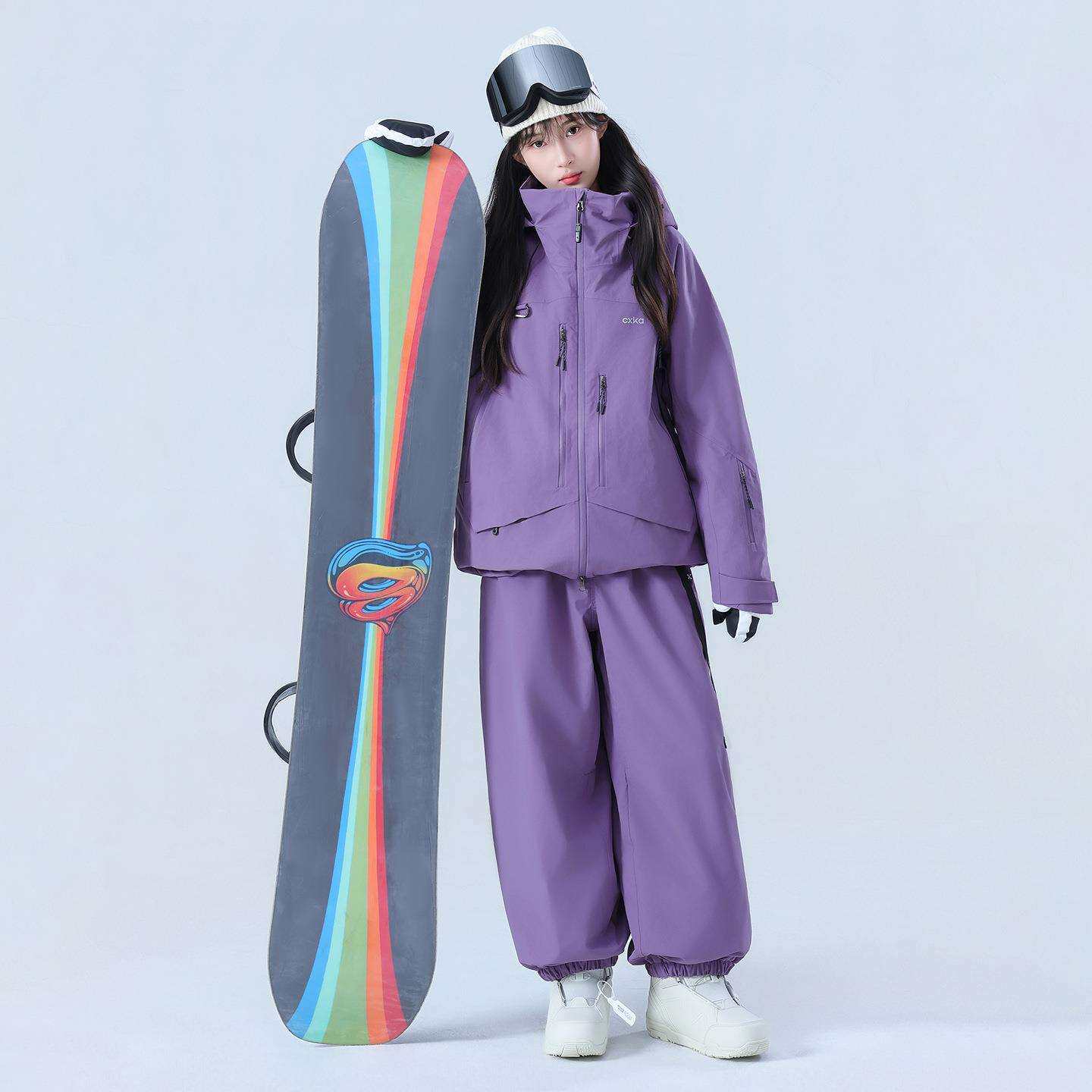 滑雪服套装单板双板夹棉加厚两件套情侣保暖防寒户外登山服