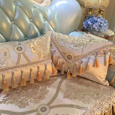 6B7枕6欧式抱靠枕垫流苏靠背长方FYI形靠枕头含芯客厅沙枕发抱套