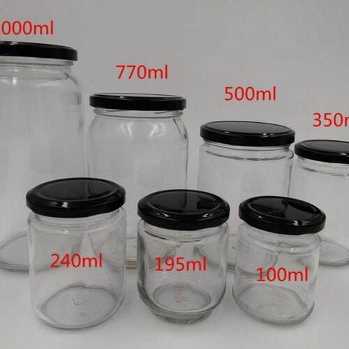 Circular glass jar pickles bottles jam jars of honey bottle