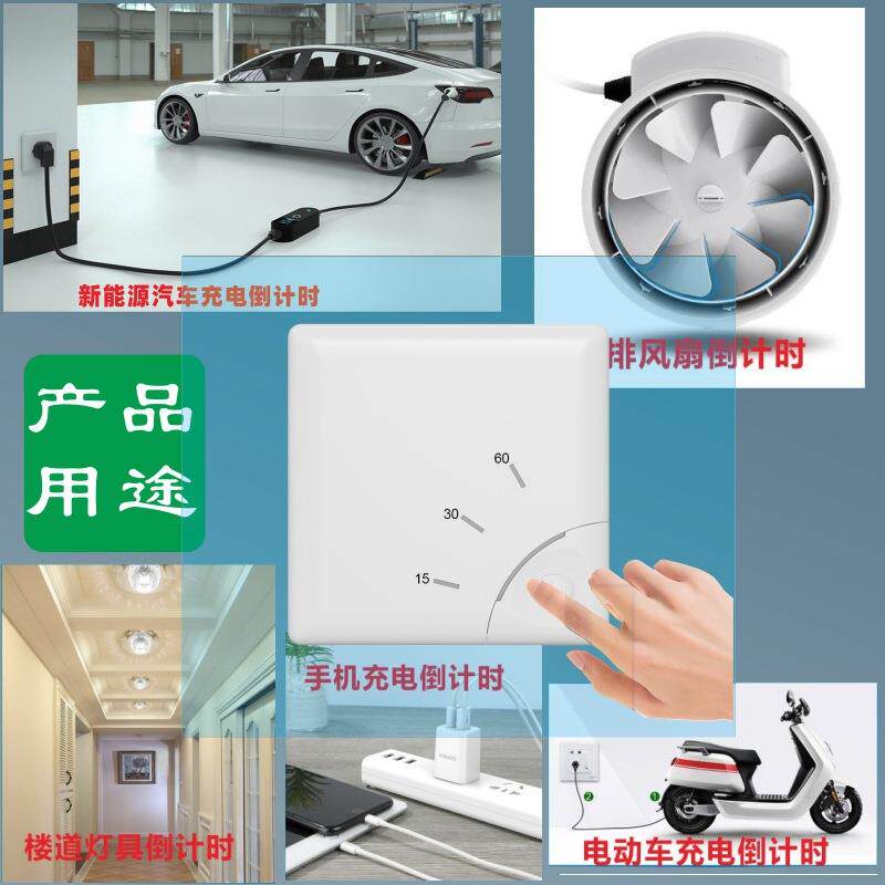 110-220V新能源汽车手机充电器排风扇灯定时器倒计时触摸智能开关