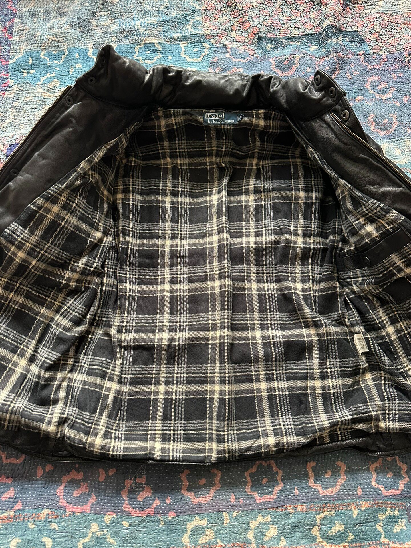 POLO RALPH LAUREN Leather Down Jacket — label