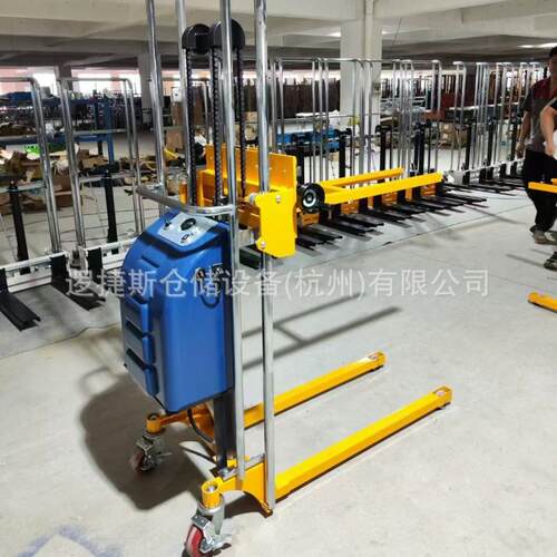 高你小型DZW动电堆高车400kg轻迷型半电动液压升车自动升降叉车