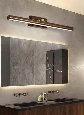 镜新中5246B式壁灯前灯胡桃实木中国风屏幕灯led台长条梳妆镜柜灯