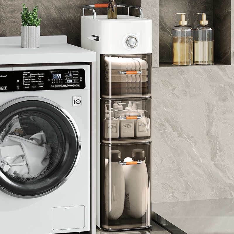 高端卫生间夹缝收纳柜置物架浴室洗手间落地多层储物窄款窄缝柜子