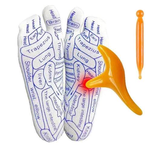 Massage Relieve Tired Feet Socks Acupressure Foot Massager R