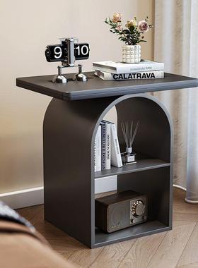 移动边几客厅轮可玻小茶几网红简带约小圆桌卧室床84053边璃桌置