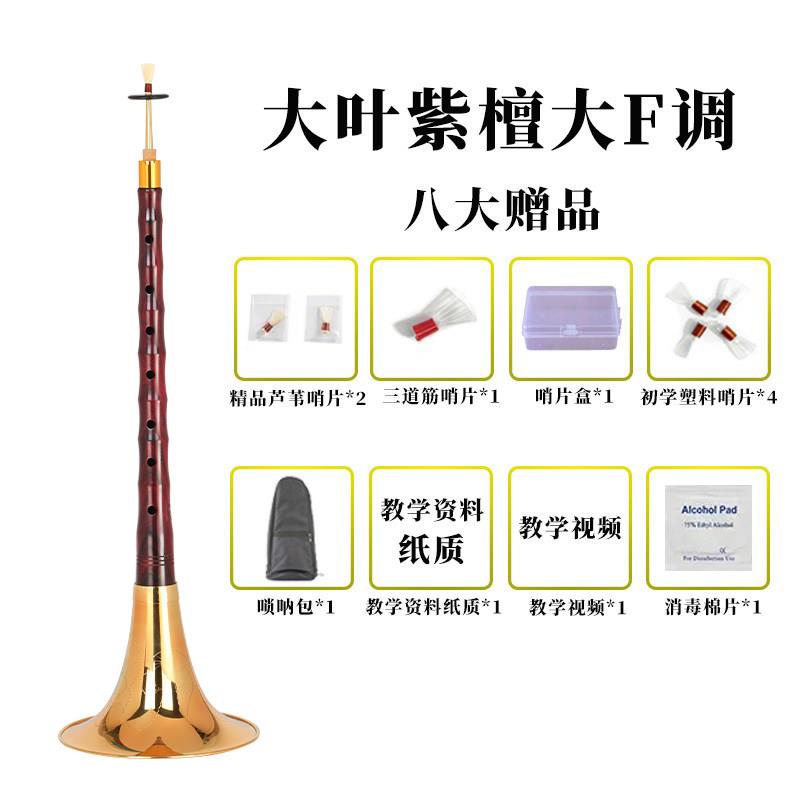 高档新艺乐器全精品大紫檀唢呐乐器套成人专业演叭奏B叶DG调喇初