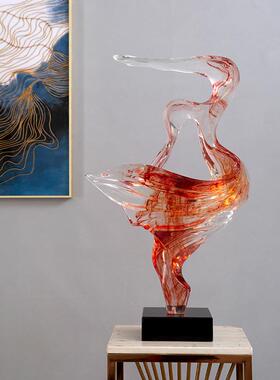 透明树脂摆件现代简约抽象艺术客厅玄关样板间雕塑软装装饰工艺品