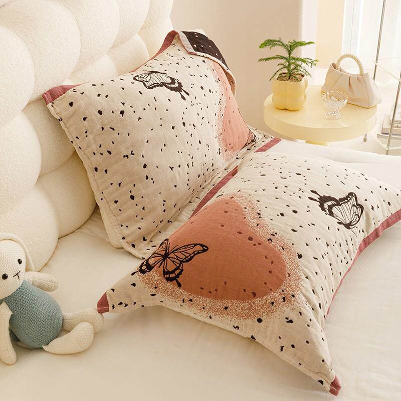 wl-my011A类纱布巾纯棉一对装新款垫家全棉枕头枕巾男加大用情侣