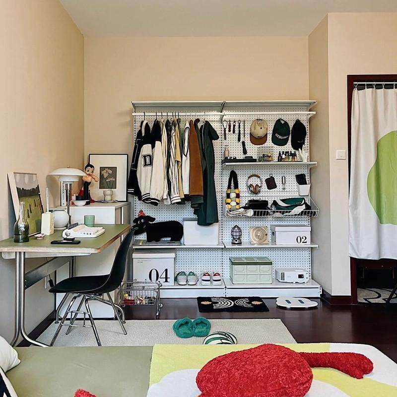 铭添2.2米免打孔网红五金货架改造少女衣柜步入式衣柜洞洞板衣架,住宅家具,书架,淘宝优惠券,粉丝福利购,淘宝优惠卷