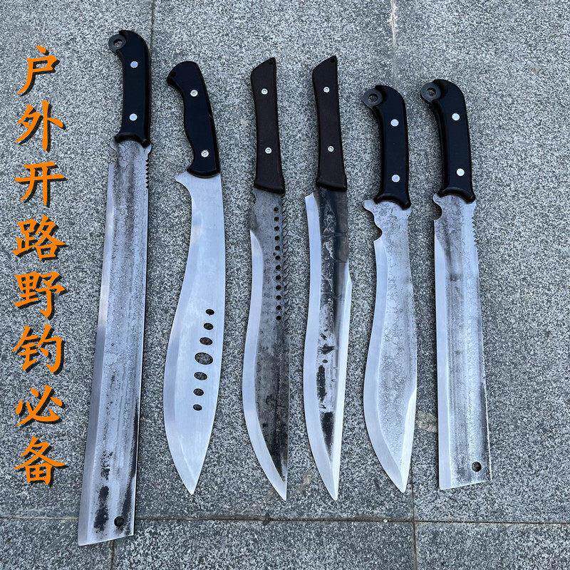 龙泉刀一体弹簧钢尼泊军腿弯刀户外车载防身野外求生长短刀未开刃