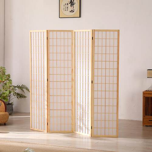 日式屏风隔墙客厅折移古动卧室遮挡茶室叠实985木仿玄关新断中式v