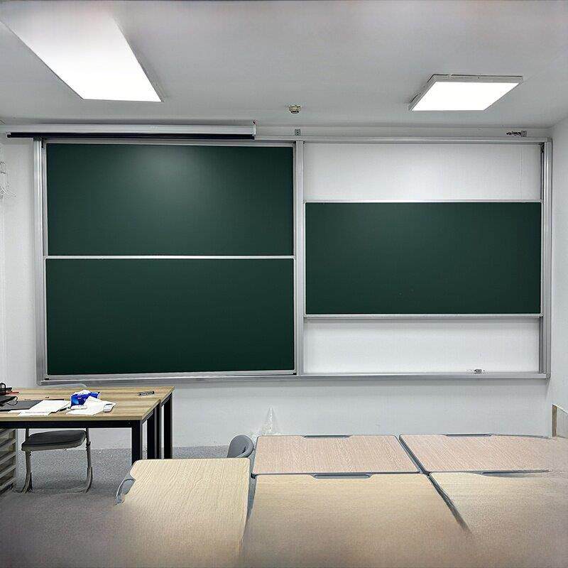 学校教室升降田字格黑板 单组双组推拉黑板上下移动黑板升降黑板