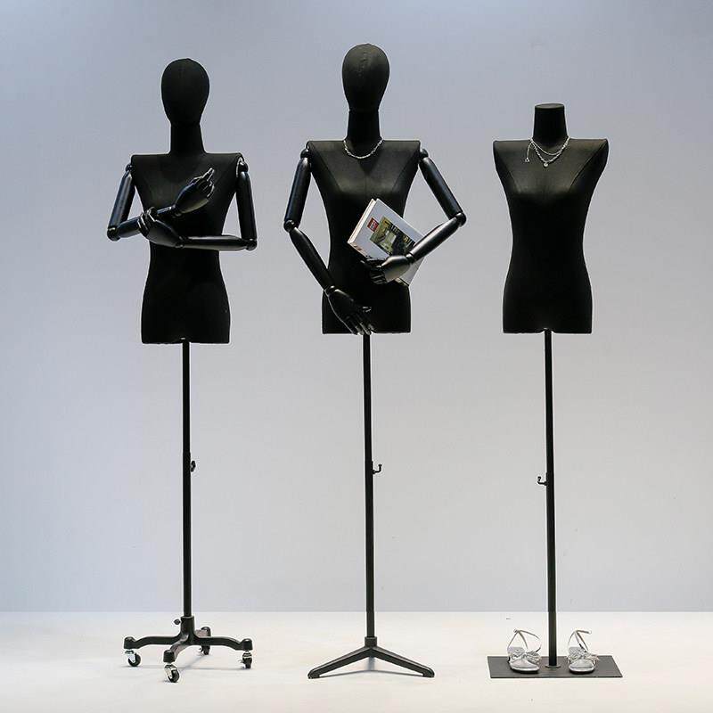 韩版黑色平肩模特道具女服装店橱窗人台人偶直角肩全身模特展示架