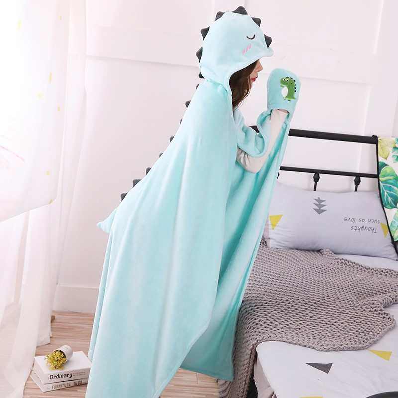 恐龙懒人毯卡通披肩披风毯子宿舍午睡毯教室办公室毛毯带手套韩版,床上用品,休闲毯/毛毯/绒毯,淘宝优惠券,粉丝福利购,淘宝优惠卷