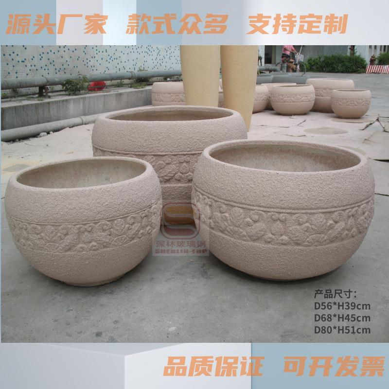 玻璃钢花盆组合商场酒店售楼部厅堂美陈装饰户外景观花钵欧式风格