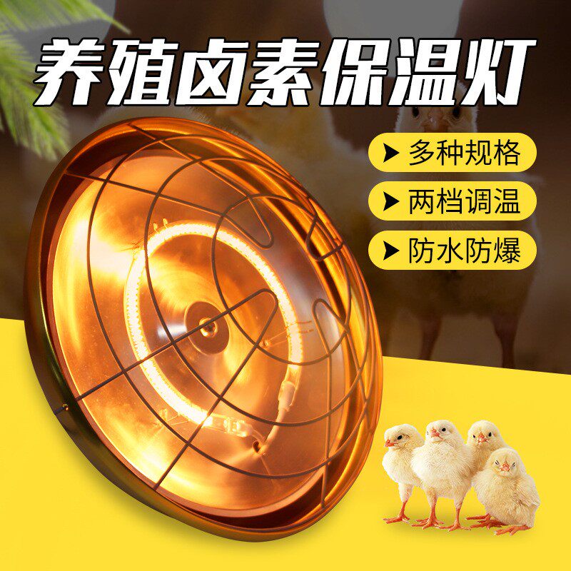 养殖场保温灯卤素养殖取暖灯可调温度育雏加热灯养殖设备用品