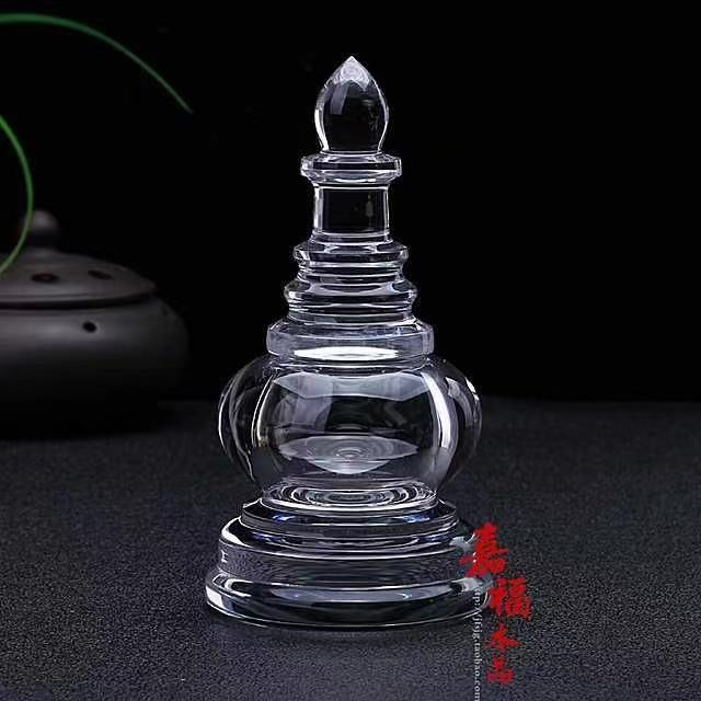 天然白水晶舍利塔 手工制作佛塔摆件装藏舍利子瓶子嘎乌盒 水晶塔
