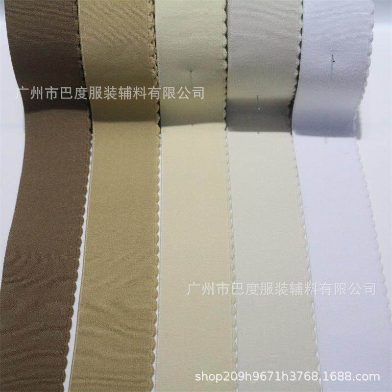 新款直销现货彩色无梭涤纶加密月牙仿尼龙松紧带服装辅料橡筋颜色