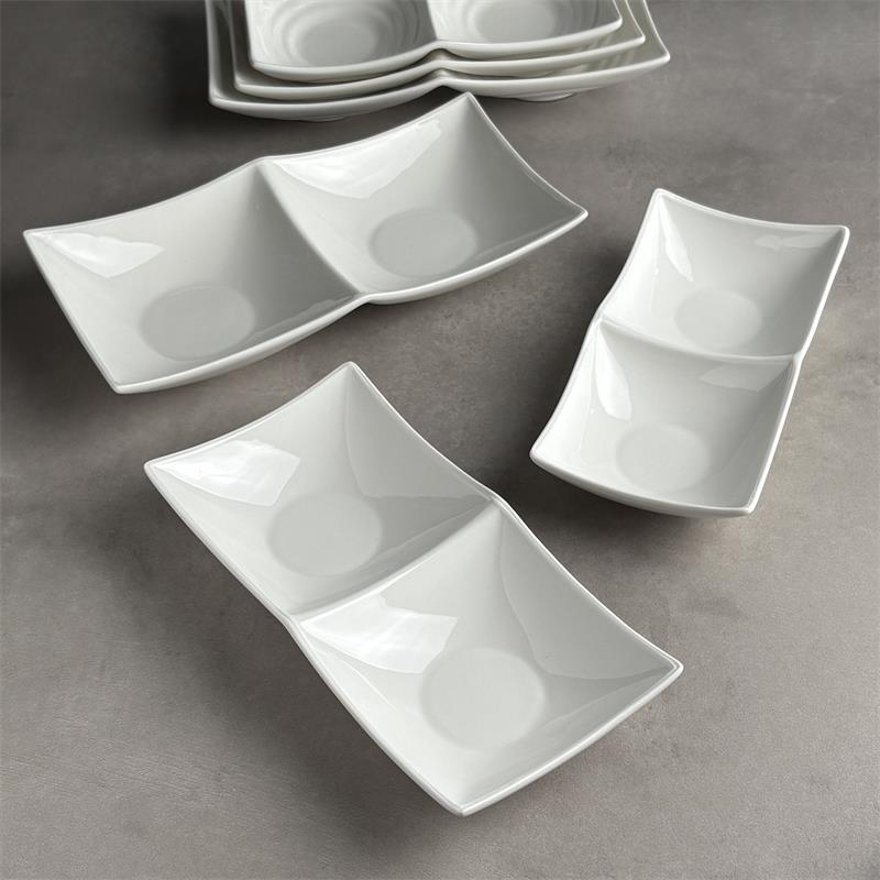 i go home双格碟二格盘陶瓷日式简约分格餐具餐饮酒店商用7367