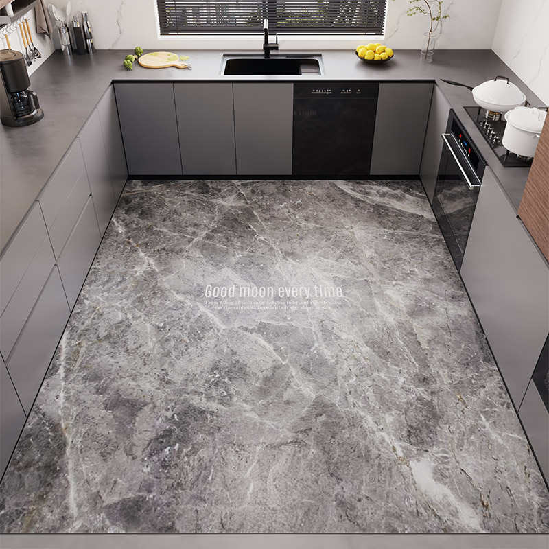 轻奢高级感满铺厨房地垫防滑可擦免洗吸水吸油大尺寸专用脚垫定制