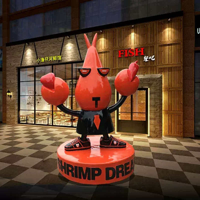 卡通小龙虾装饰摆件商场餐厅玻璃钢造景招财落地摆设螃蟹小品雕塑,家居饰品,户外/庭院摆件,淘宝优惠券,粉丝福利购,淘宝优惠卷