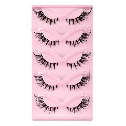 False Eyelashes Wispy Cat Eye 5 Pairs Natural Fluffy Volume