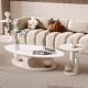 法式 奶油风椭圆茶几简约茶桌家用客厅阳台接待会客创意边几组合