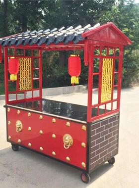 摆摊仿古小吃车商业街花车流动餐车市集摊位小推车移动售货车