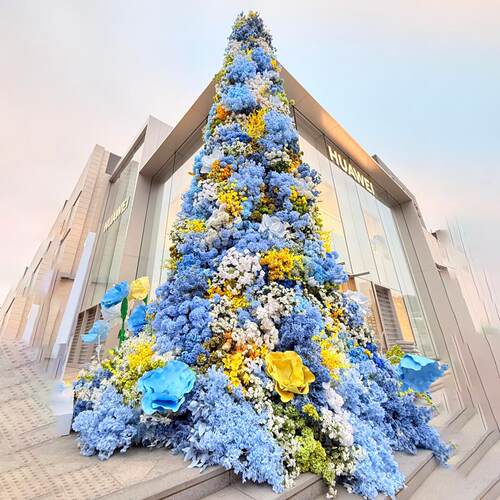 玫瑰花瀑布花墙场景背景墙装饰彷真花网红打卡假花商场玫瑰花墙