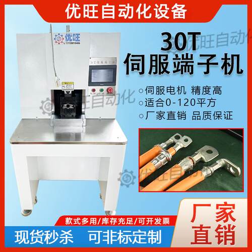 30T新能源伺服端子机大平方端子铆压机六边形免换模具压接压线机