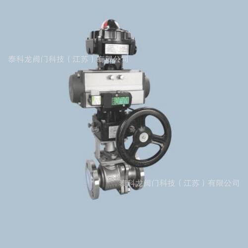Q641F46PTFEFEPPFAF501气动手动一体钢衬四氟法兰球阀