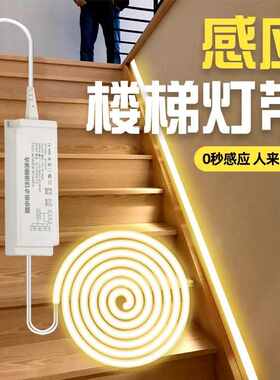踏步照明自带电灯灯插粘感应双头踢脚地脚无线线条接线扶手免楼梯