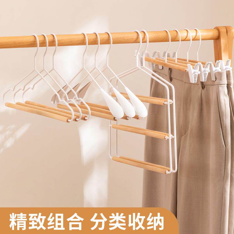 铁木衣架荷木裤架无痕双夹实木裤夹家用衬衫衣架衣裙夹晾晒衣撑