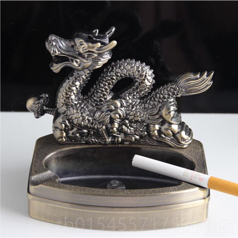 正品烟灰烟缸带打火机个性创意送能多功金属礼台式灰缸摆件 送男