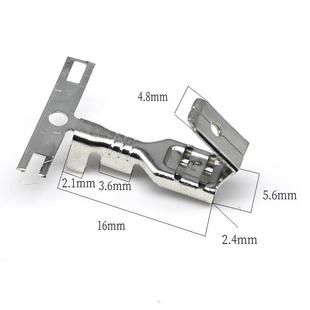 4.8 6.3反背插簧带锁弯86头冷压端子50头公母一体子插母2插簧反插