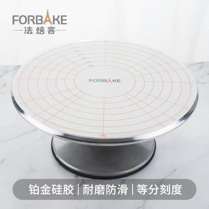法焙客蛋糕裱花转台防滑垫转盘硅胶垫加厚圆形带刻度家用烘焙工具