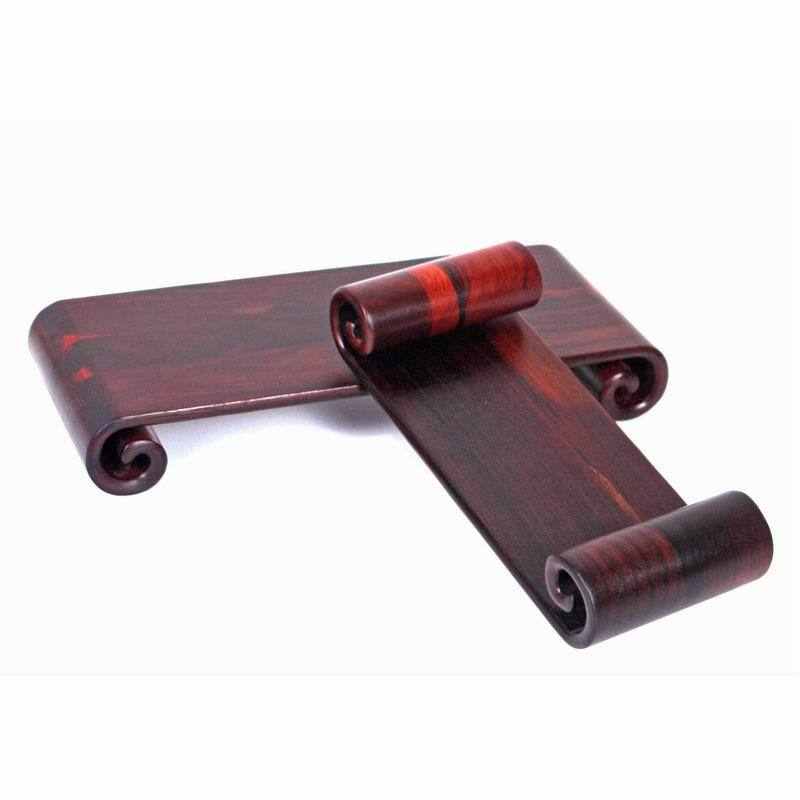 红酸枝书卷几长方形实木底座 工艺品摆件奇玉石茶壶木质底座木托