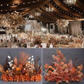 舞台排排糖色花布路摆件置地焦婚庆假成品拐角排花花挂花引婚礼花