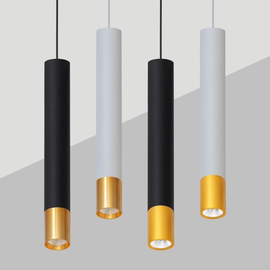 led吧台吊灯北欧明装筒灯个性创意单头餐厅长筒吊线灯楼梯灯